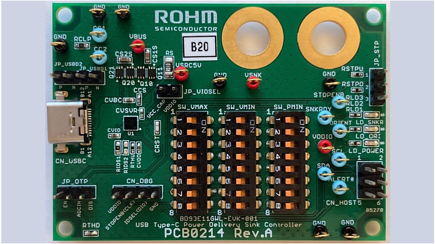 ROHM Stand Alone PD Controller For Sink BD93E11GWL EVK Evaluation Kit for BD93E11GWL for Type-C Cable For Evaluation