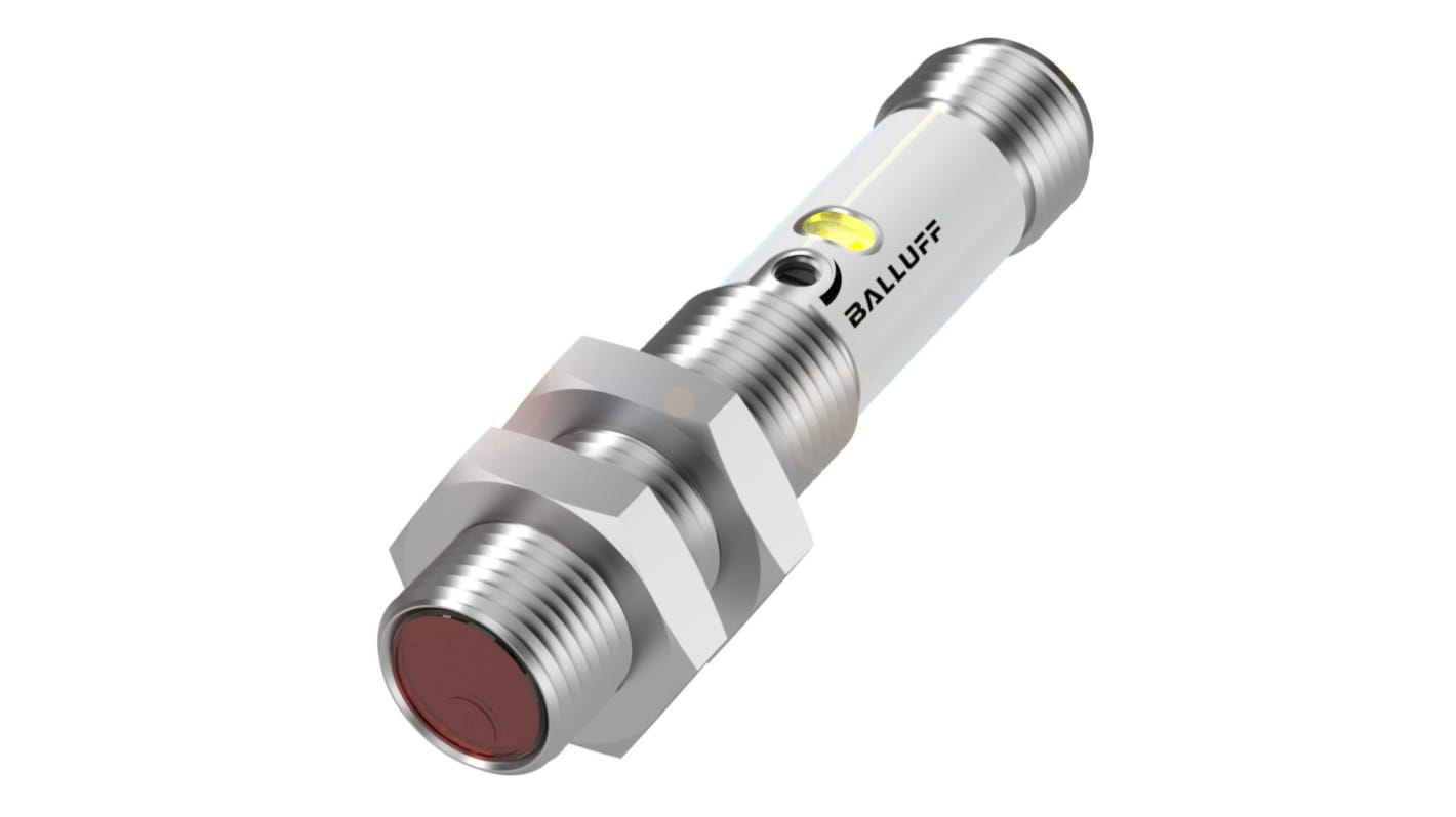 Fotocélula de cuerpo cilíndrico BALLUFF difuso, alcance 400 mm, salida PNP, Conector de 4 contactos M12, IP67