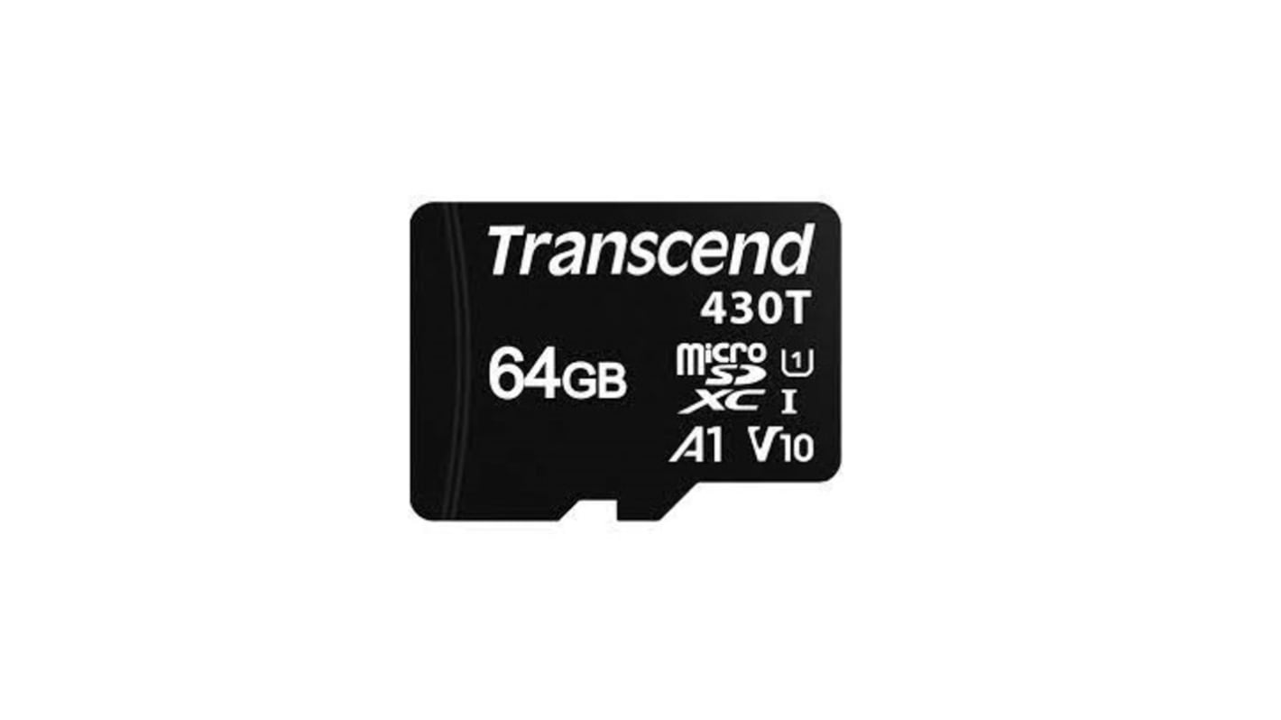 TS64GUSD430T | Transcend 64 GB MicroSDXC Micro SD Card, A1, U1, V10 | RS