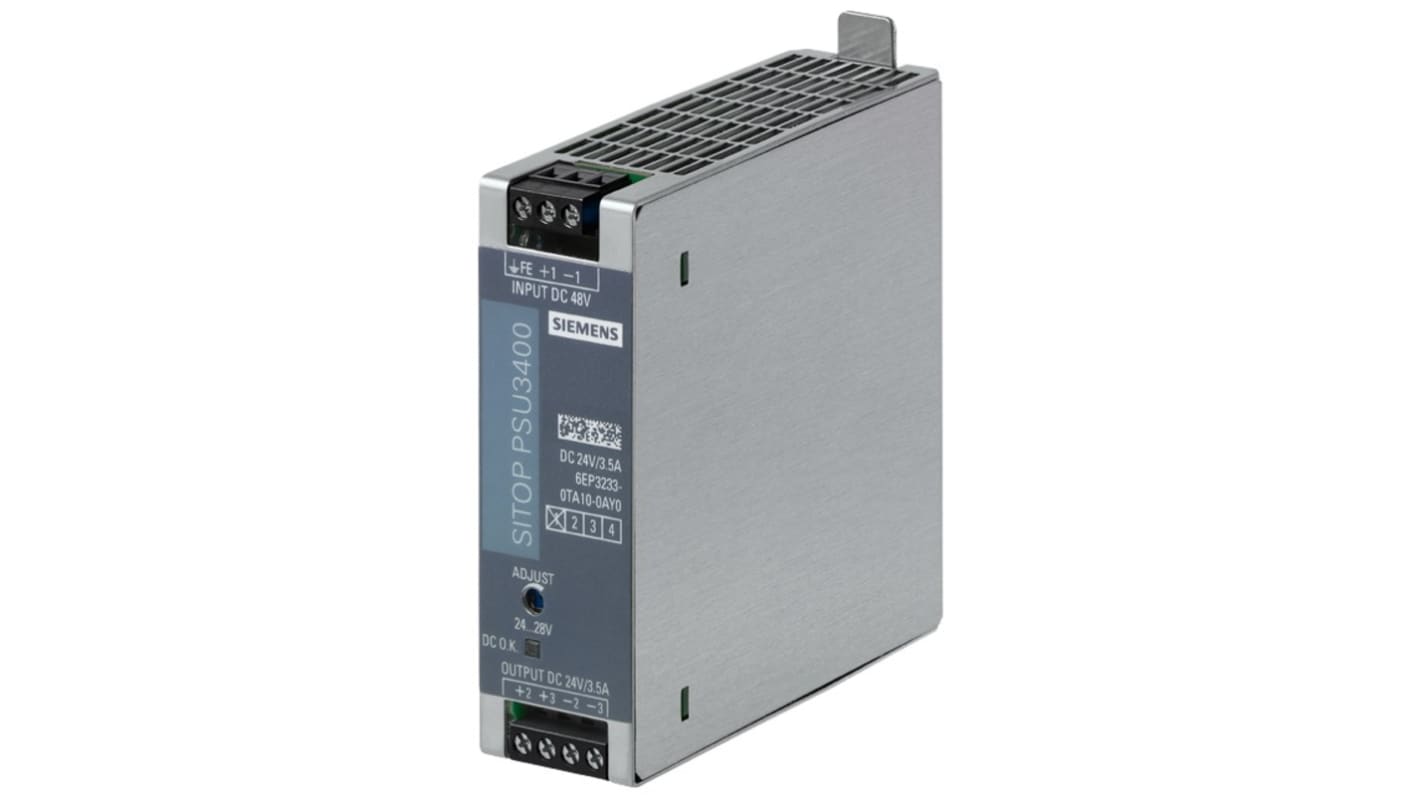 Siemens SITOP Switched Mode PSU, 28 → 60V dc dc Input, 24V dc dc Output, 3.5A Output, 91W