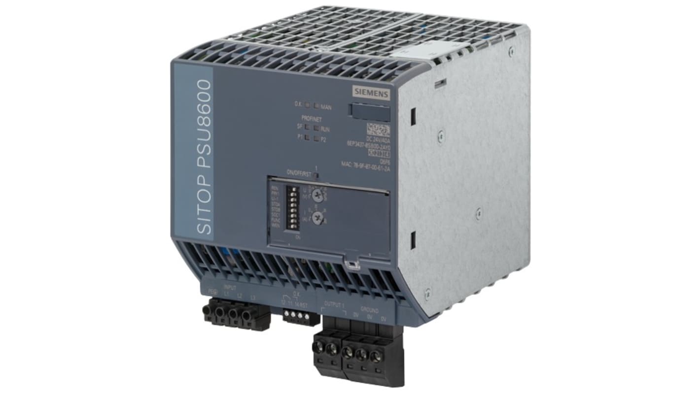 Siemens PSU, BE: 400 → 500V ac, 24V dc, 40A, 960W