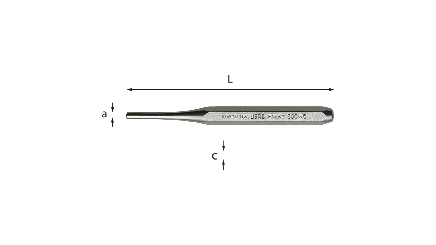 Punzone Usag, tipo Cacciaspina, L. 125 mm, Ø gambo 2 mm, pezzi