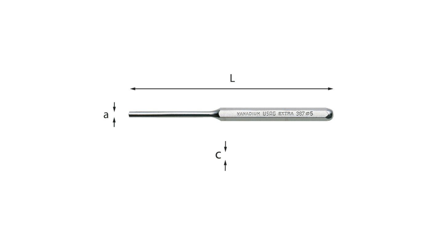 Punzone Usag, tipo Pin, L. 180 mm, Ø gambo 6 mm, pezzi