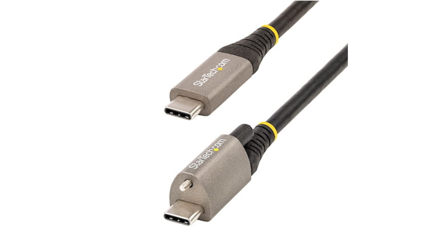 Cable USB 3.1 StarTech.com, con A. USB C Macho, con B. USB C Macho, long. 0.5m, color Negro/Gris