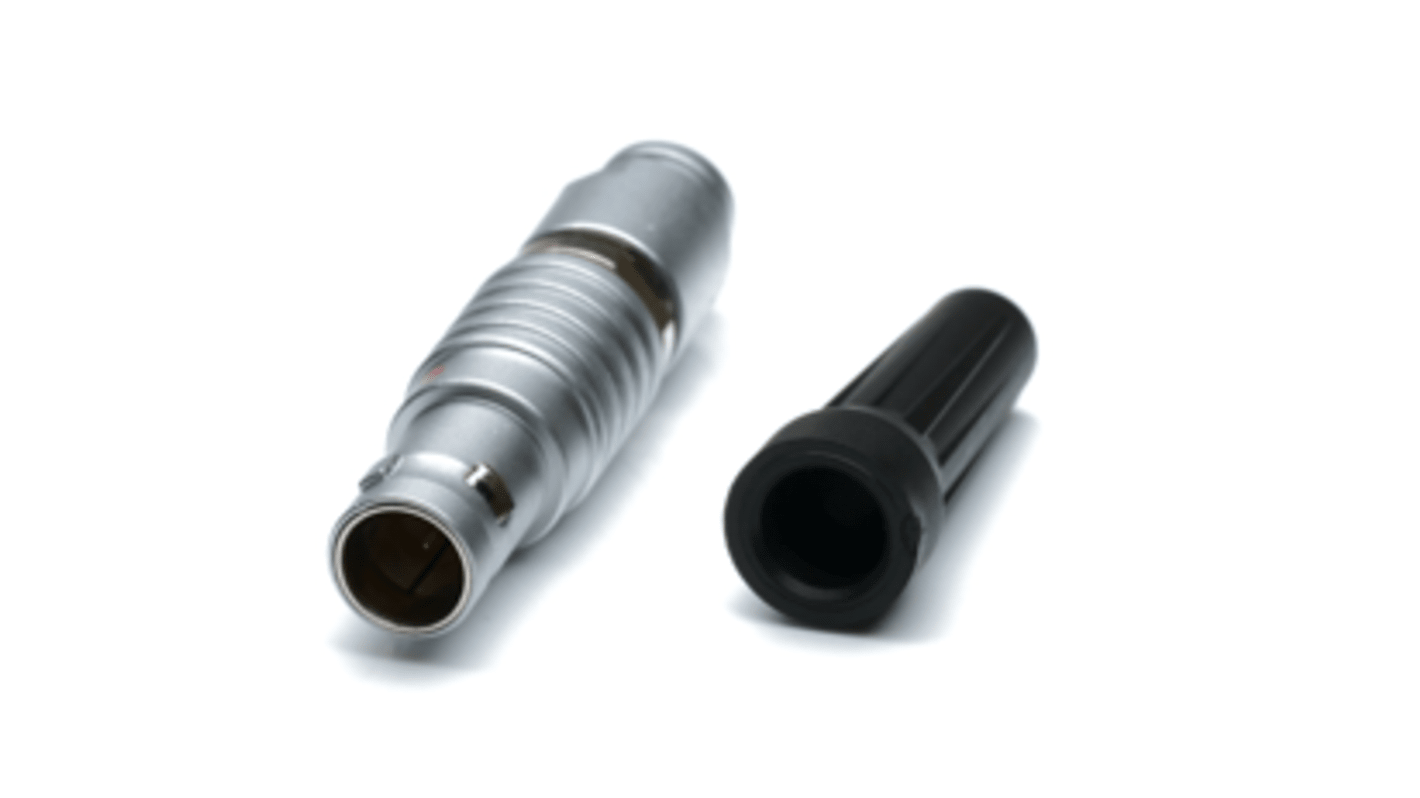 RS PRO 9,5 mm Rundsteckverbinder Stecker 2-polig Kabelmontage, Lötanschluss IP50