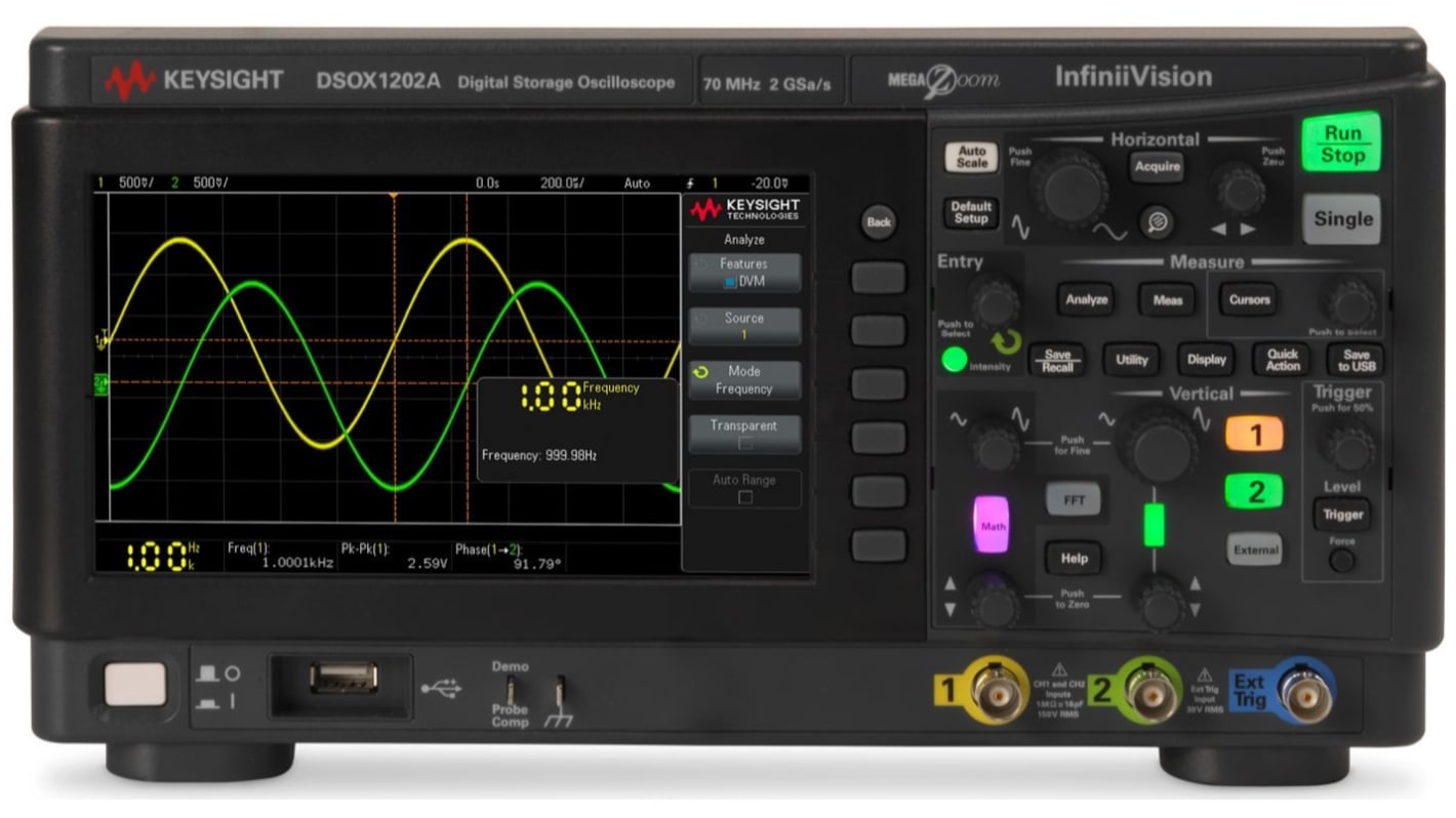 Keysight DSOX1202A Speicher Tisch Oszilloskop 2-Kanal Analog 100MHz