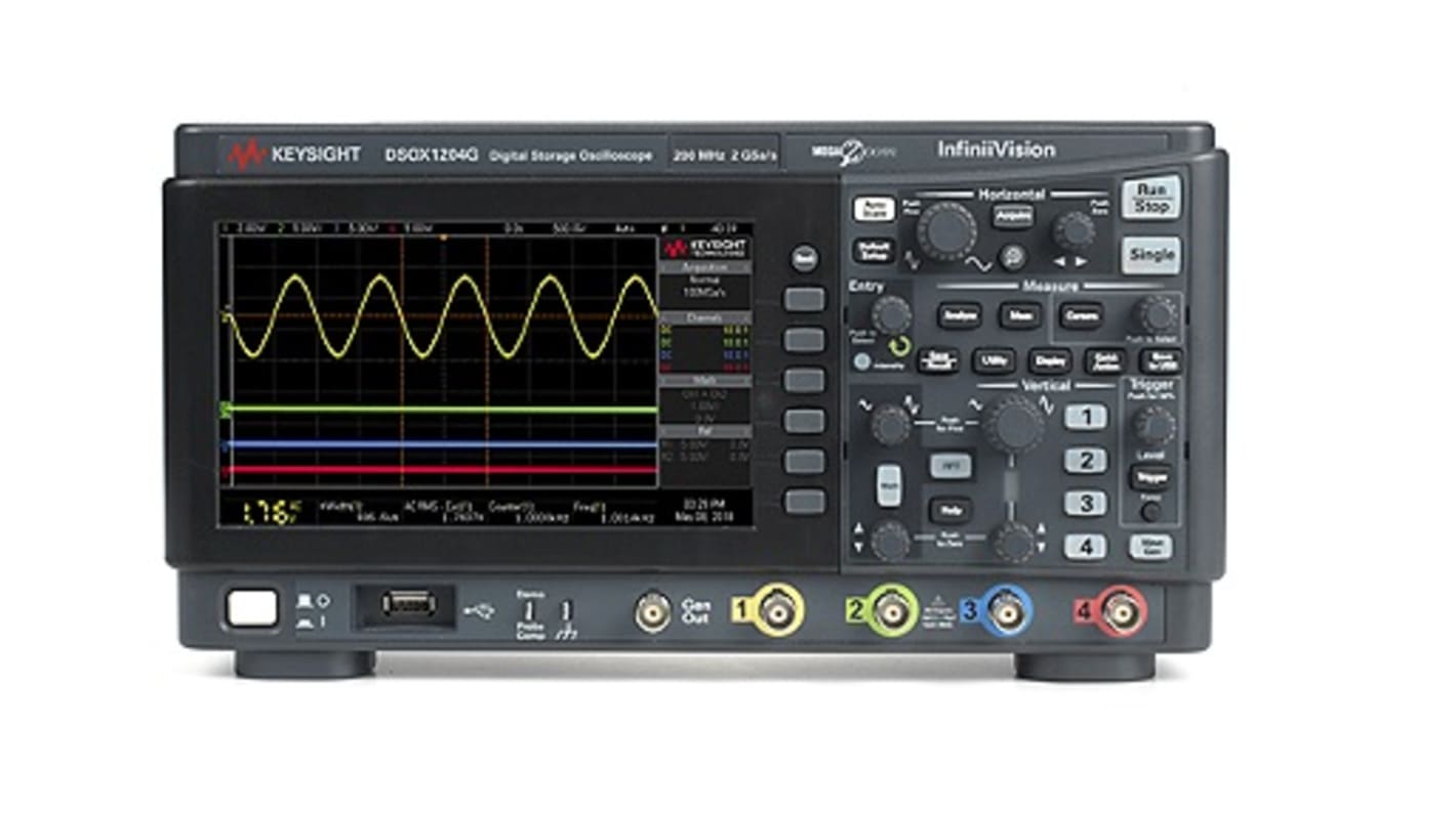 Osciloscopio de banco Keysight Technologies DSOX1204G+DSOX1200A-200, canales:4 A, 200MHZ