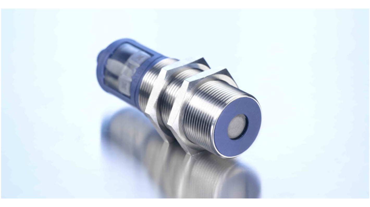 Microsonic CRM Series Ultrasonic Barrel-Style Ultrasonic Sensor, M30 x 1.5, 600 mm Detection, PNP Output, 9 → 30