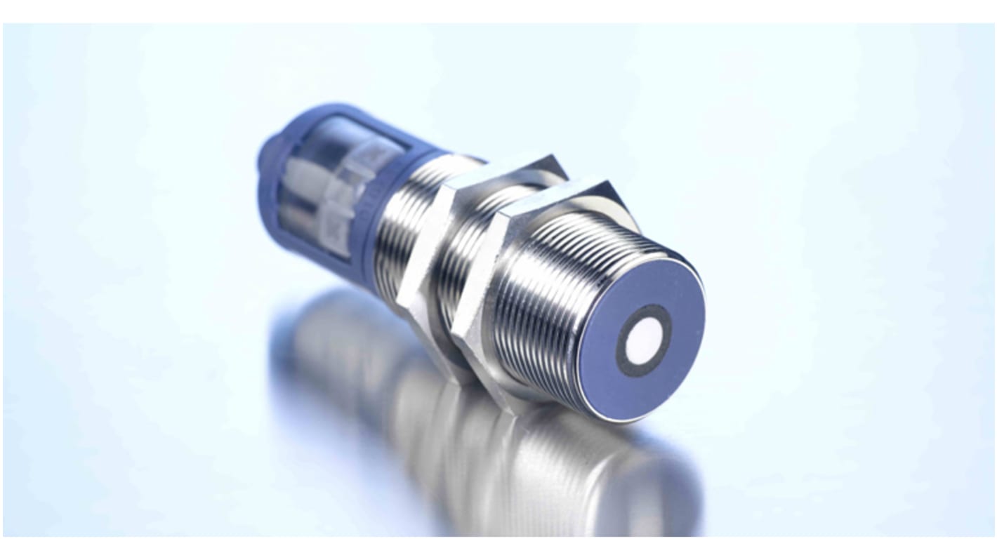 Microsonic MIC Series Ultrasonic Barrel-Style Ultrasonic Sensor, M30 x 1.5, 350 mm Detection, PNP Output, 9 → 30