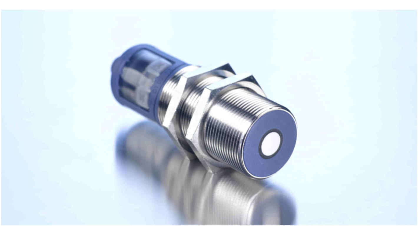 Microsonic MIC Series Ultrasonic Barrel-Style Ultrasonic Sensor, M30 x 1.5, 600 mm Detection, PNP Output, 9 → 30