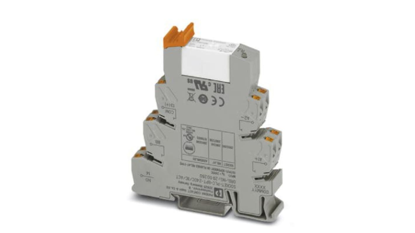 Phoenix Contact PLC-RPT Series Relay Module, DIN Rail Mount, 24V dc Coil, SPST, 800A Load