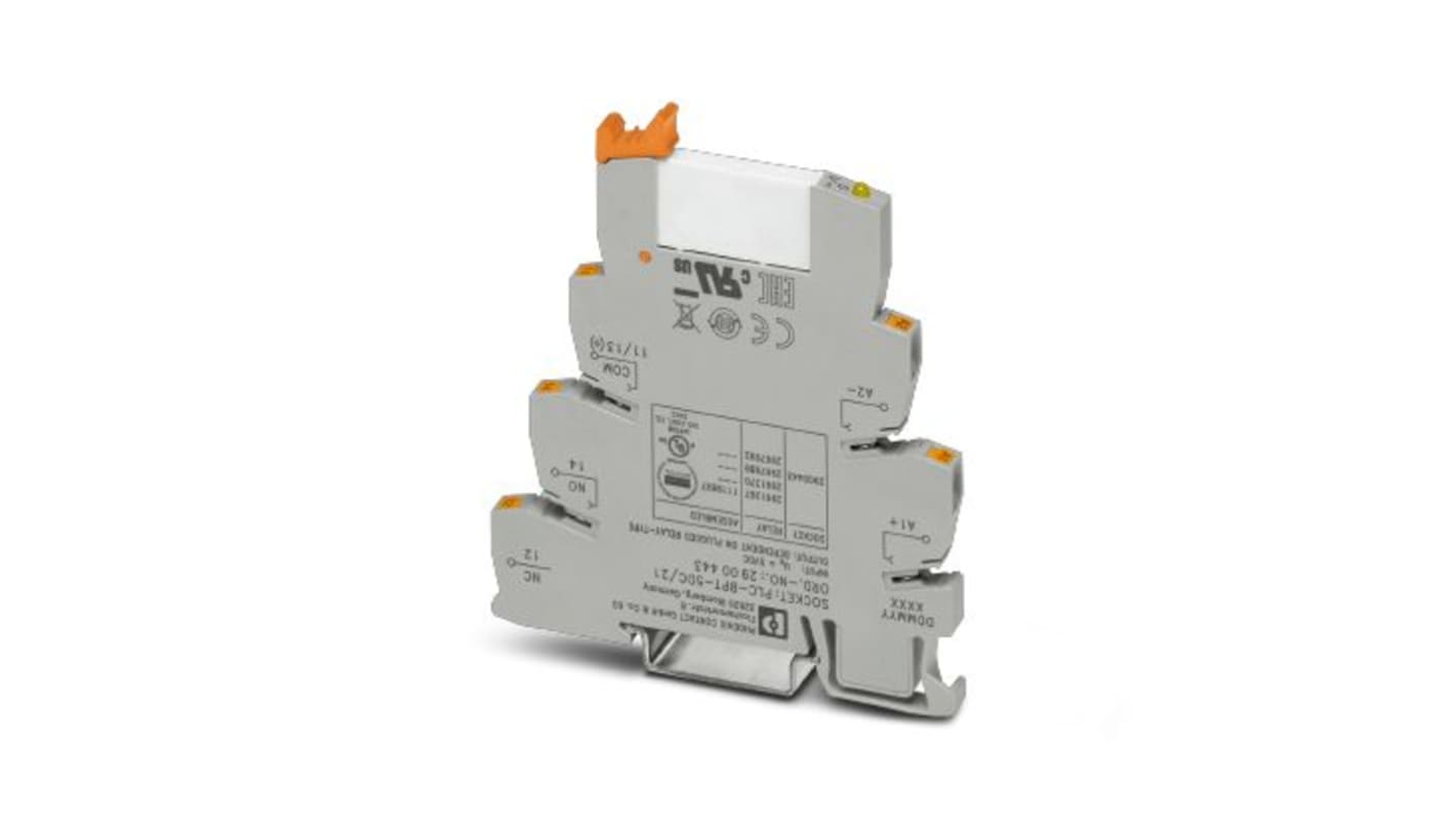 Phoenix Contact PLC-RPT Series Relay Module, DIN Rail Mount, 4.5V dc Coil, SPDT, 38mA Load