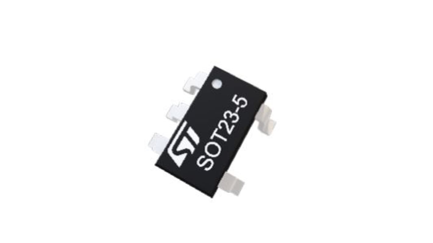 TSV791 STMicroelectronics, Operational Amplifier, Op Amp, RRIO, 50MHz, 2.2 → 5.5 V, 5-Pin SOT23-5