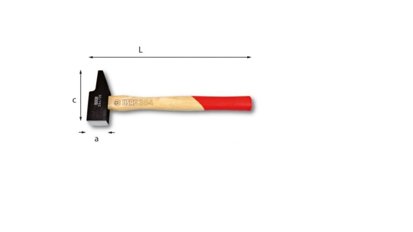 Martello Usag, peso 520g, testa in Acciaio al carbonio, manico in Legno, lunghezza 280 mm