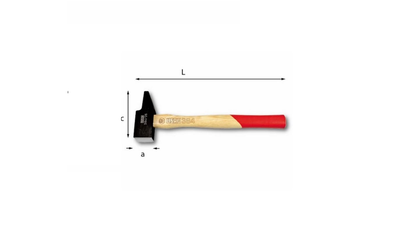 Martello Usag, peso 1.1kg, testa in Acciaio al carbonio, manico in Legno, lunghezza 330 mm