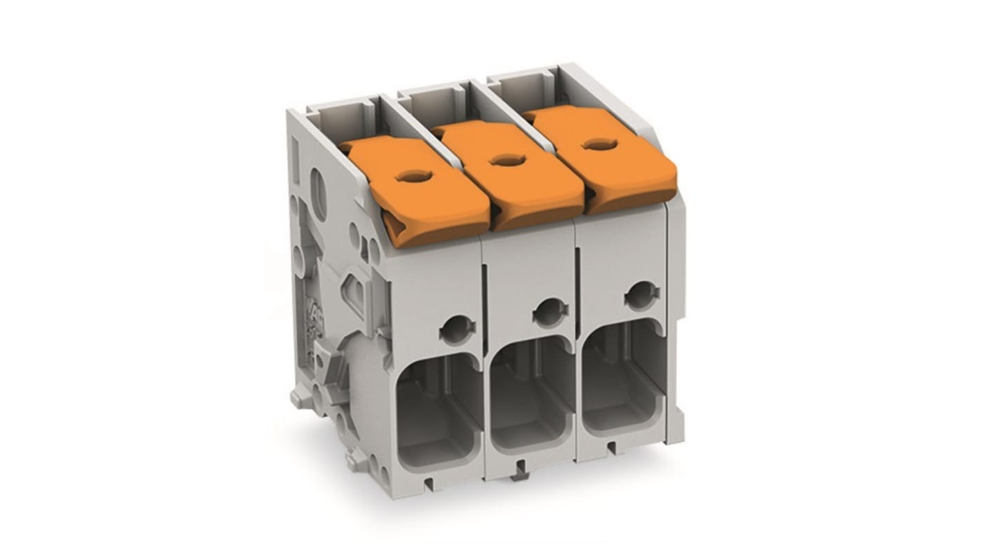 Morsettiera per circuito stampato Wago Femmina a 3 vie, 1 fila, passo 7.5mm, Montaggio con foro passante