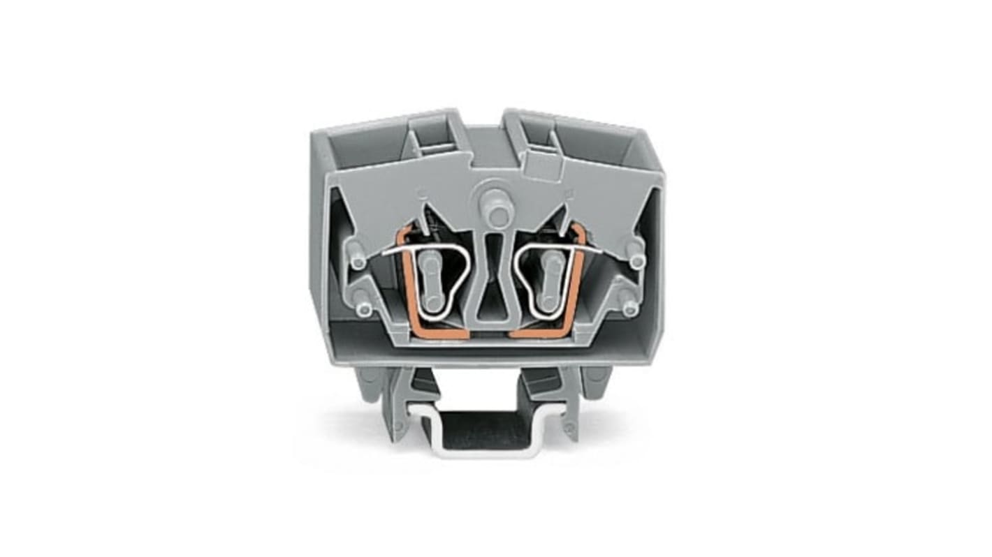 Wago 264 Series Orange Feed Through Terminal Block, 2.5mm², Single-Level, Cage Clamp Termination