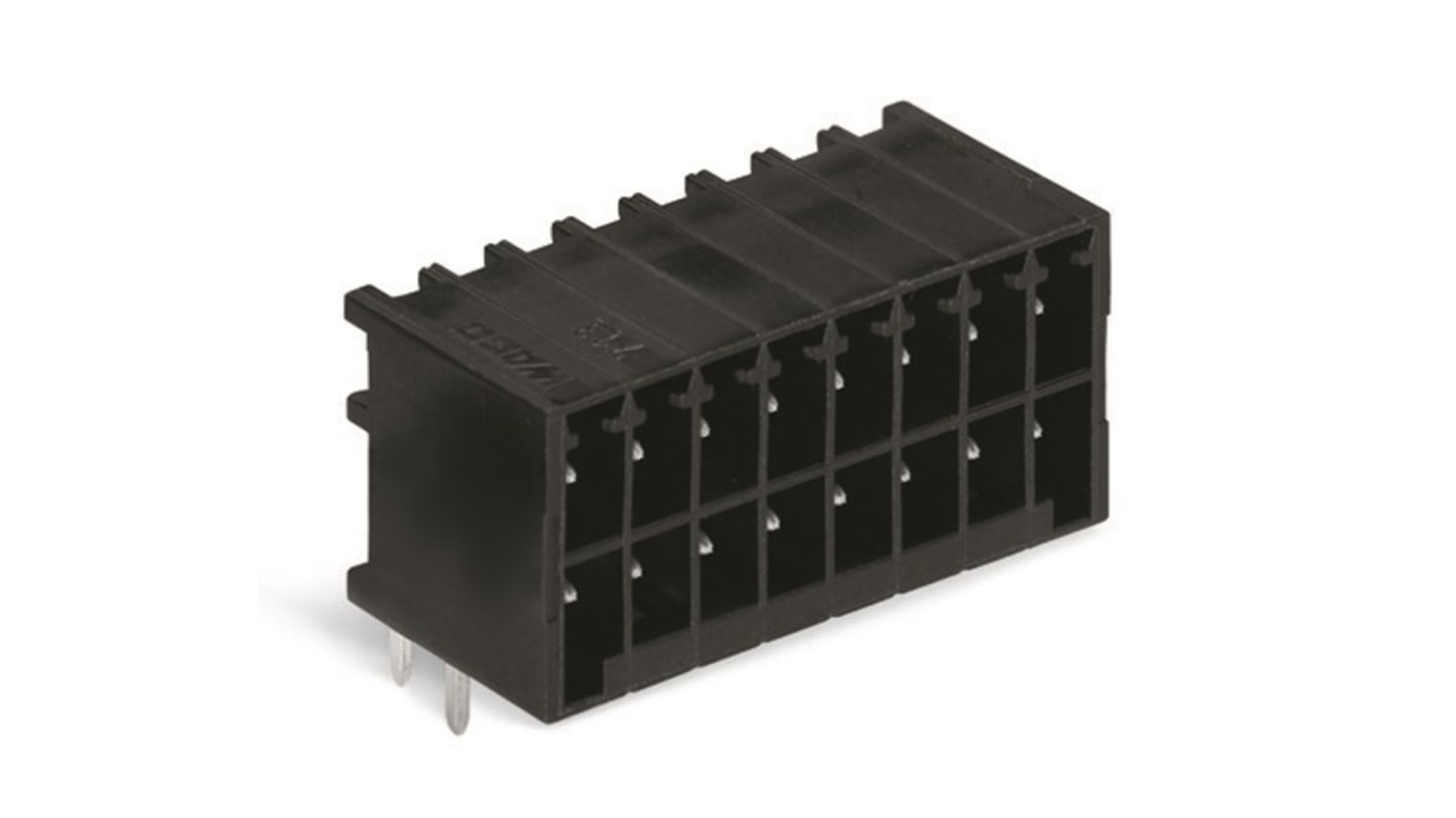 Conector macho para PCB Wago serie 713 de 8 vías, 2 filas, paso 3.5mm