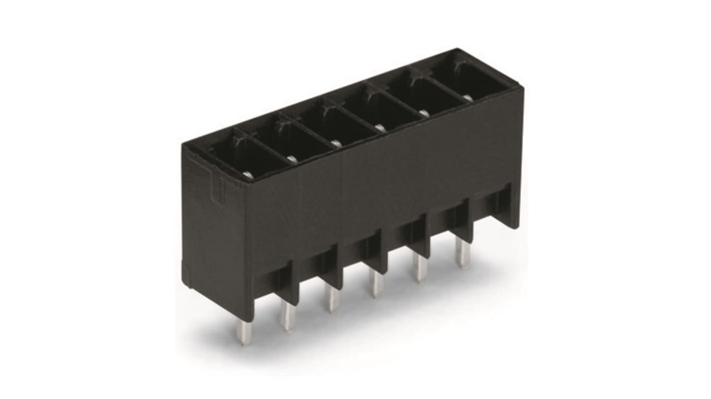 Conector macho para PCB Wago serie 714 de 10 vías, 1 fila, paso 3.5mm