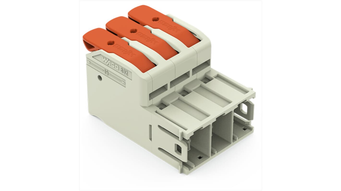 832-1203 | Wago 10.16mm Pitch 3 Way Pluggable Terminal Block, Plug | RS