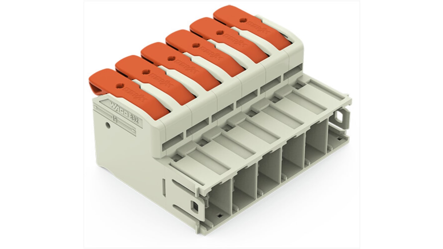 Connecteur de circuit imprimé Wago 6 contacts 1 rangée(s) pas de 10.16mm