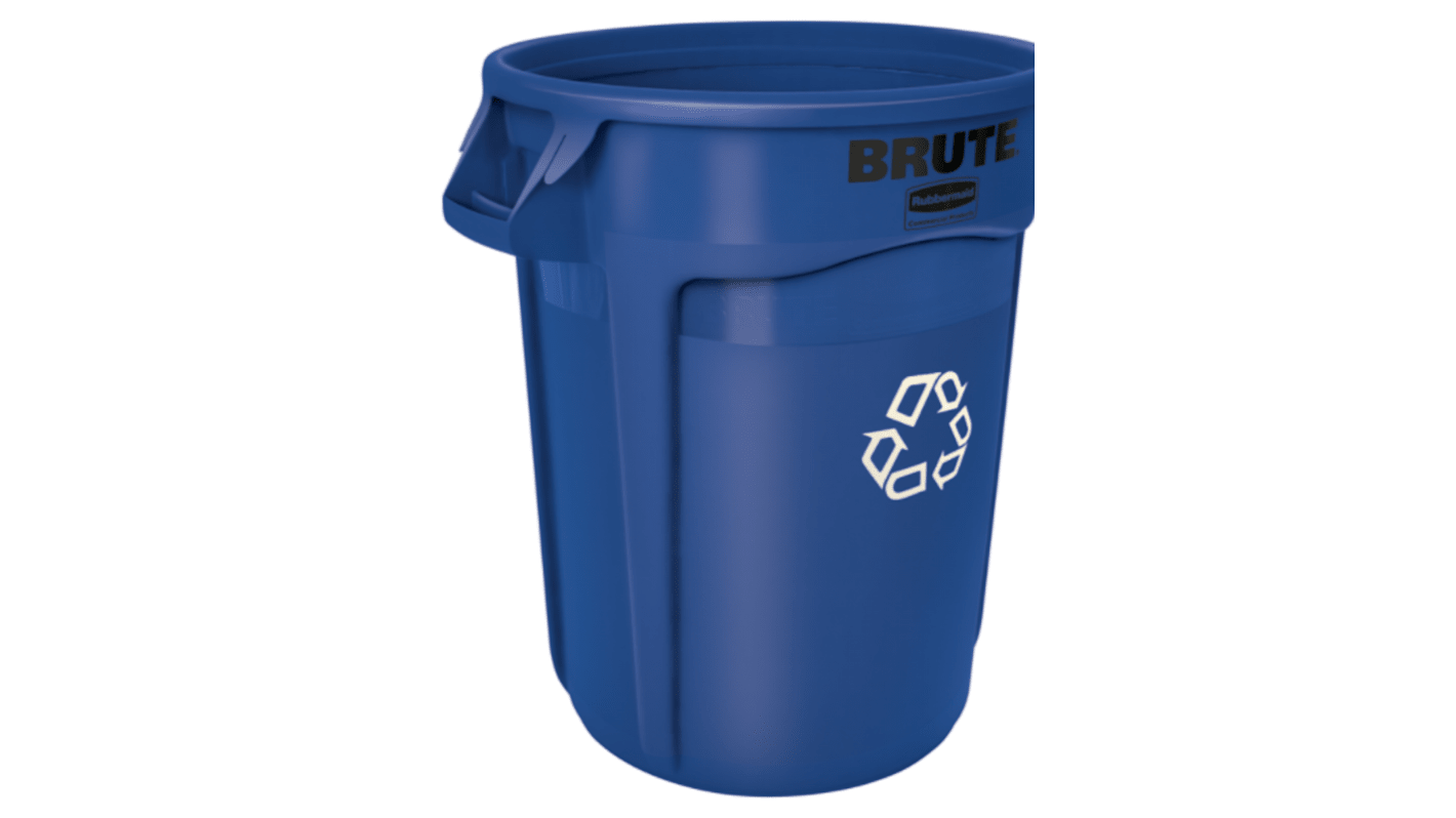 Rubbermaid Commercial Products Brute Vented 32gal Blue Polypropylene Waste Bin