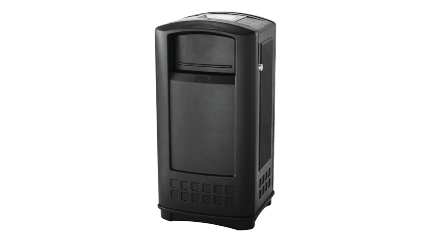 Rubbermaid Commercial Products Black Plastic Standing Cigarette Bins, 515.6mm