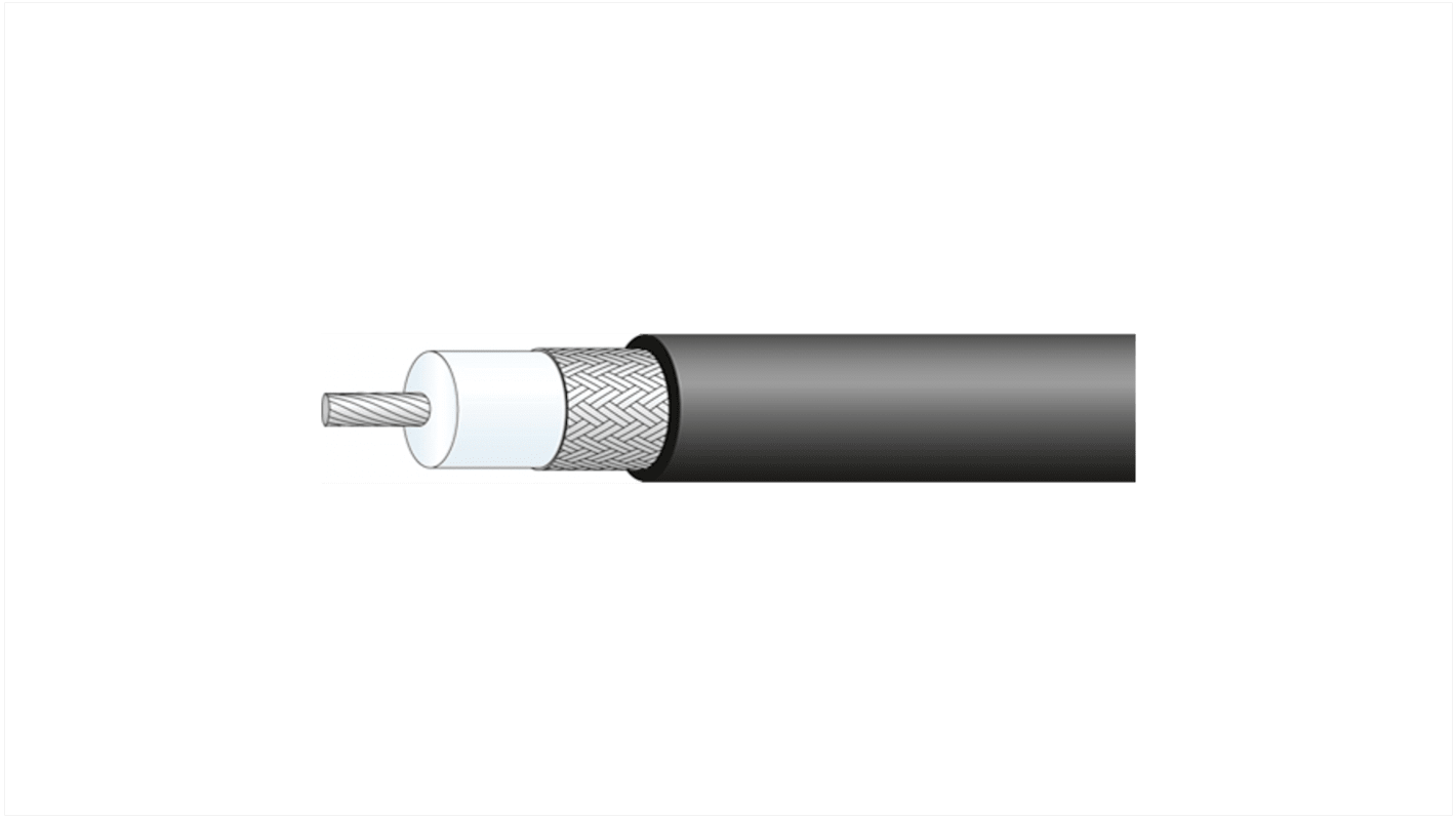 Huber+Suhner RG213 Koaxialkabel, Verlegekabel, 50 Ω, 100m, Aussen ø 10.6mm, Schwarz