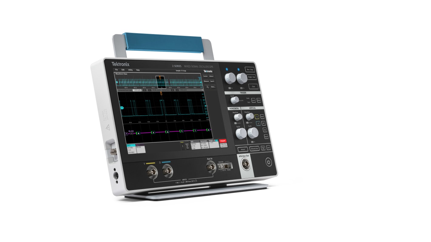 Osciloscopio Banco, Portátil, Ultra compacto Tektronix MSO22, canales:2 A, 16 D, 100MHZ, pantalla de 10.1plg