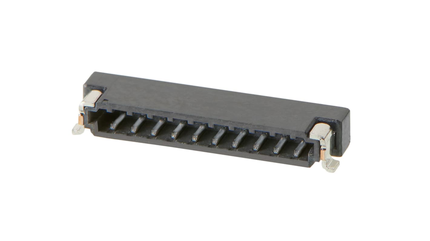 Conector macho para PCB Ángulo de 90° Molex serie Zero-Hachi de 10 vías, 1 fila, paso 0.8mm, para soldar, Montaje