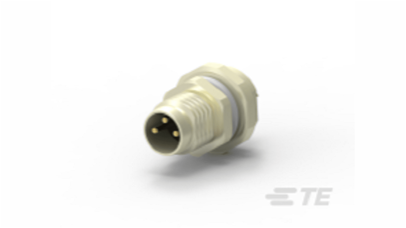 TE Connectivity Circular Connector, 3 Contacts, M8 Connector, Plug, Male