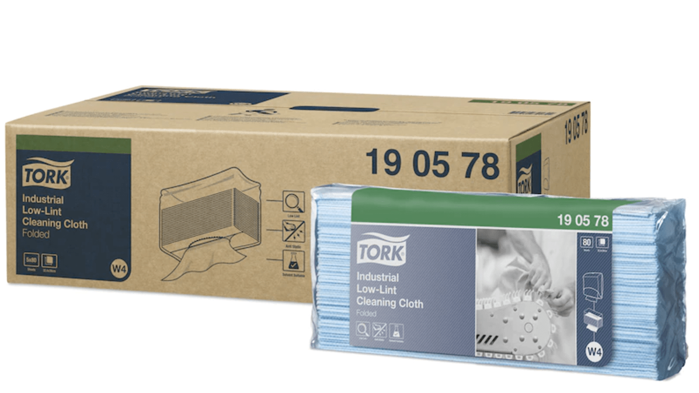 Tork Tork Blue Cloths for Cleaning, Plastic of 80