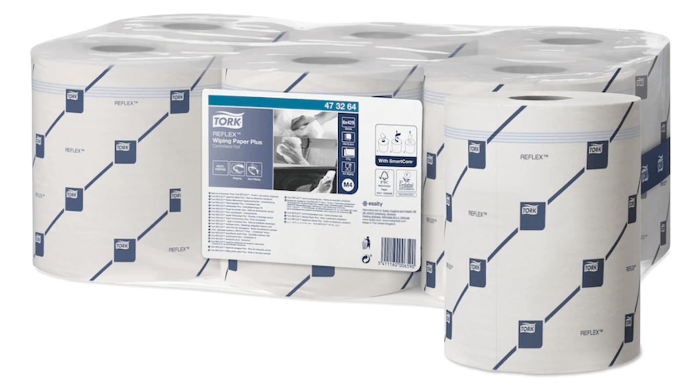 Tork Rolled White Paper Towel, 429 x 6 Sheets