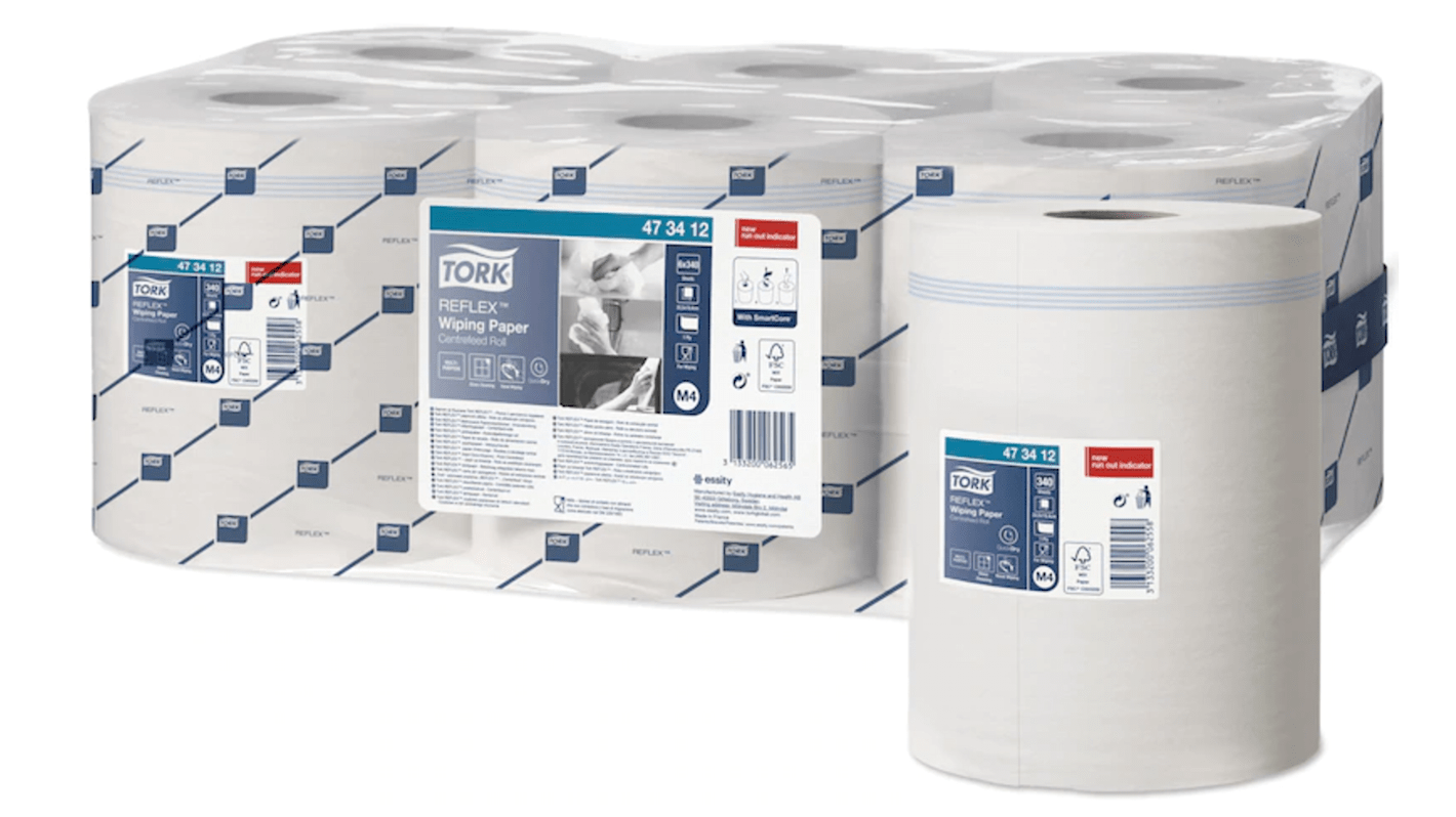 Tork Rolled White Paper Towel, 340 x 6 Sheets