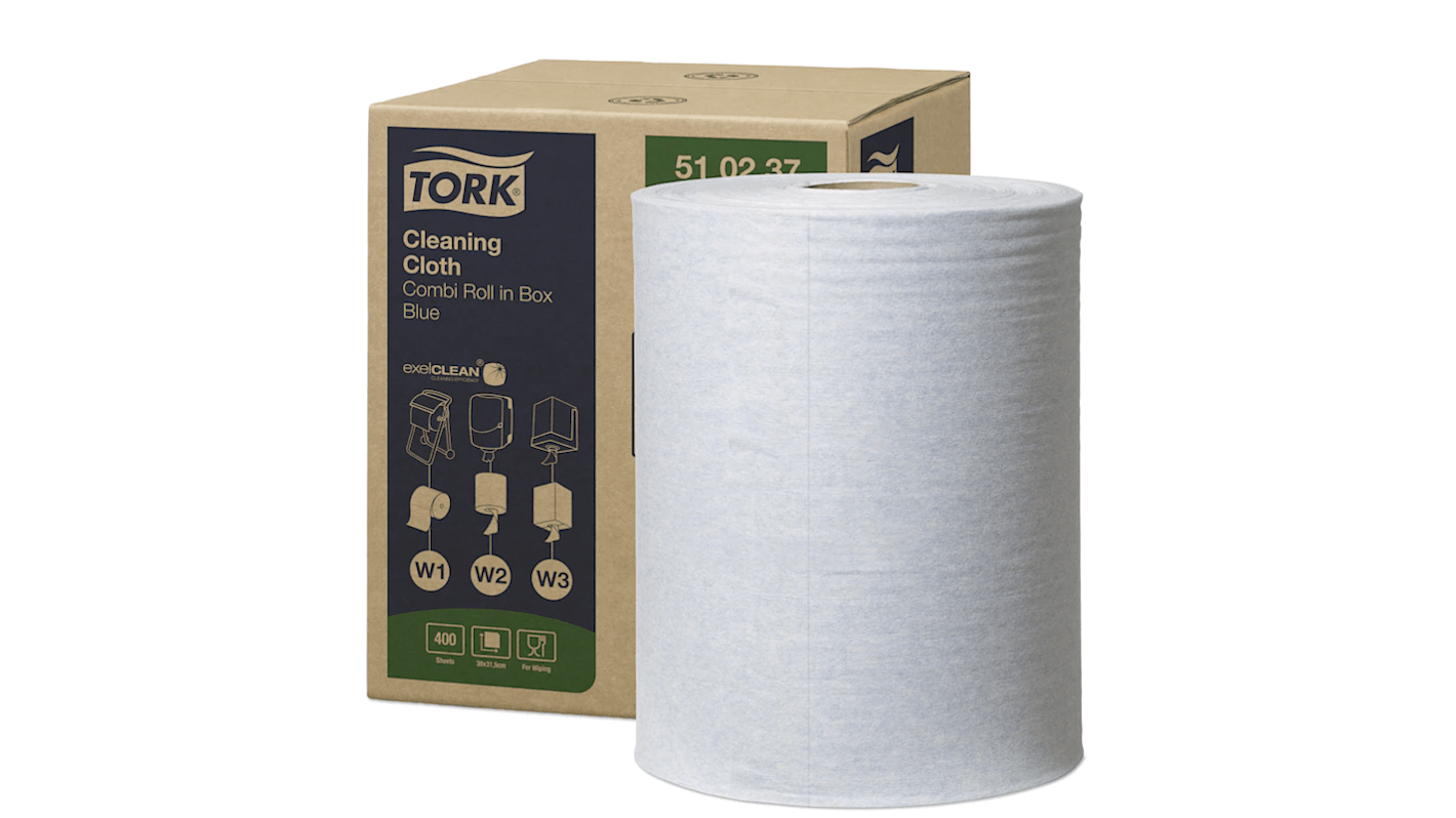 Salviette Monouso a secco Tork, col. Blu, conf. da 400 pz.