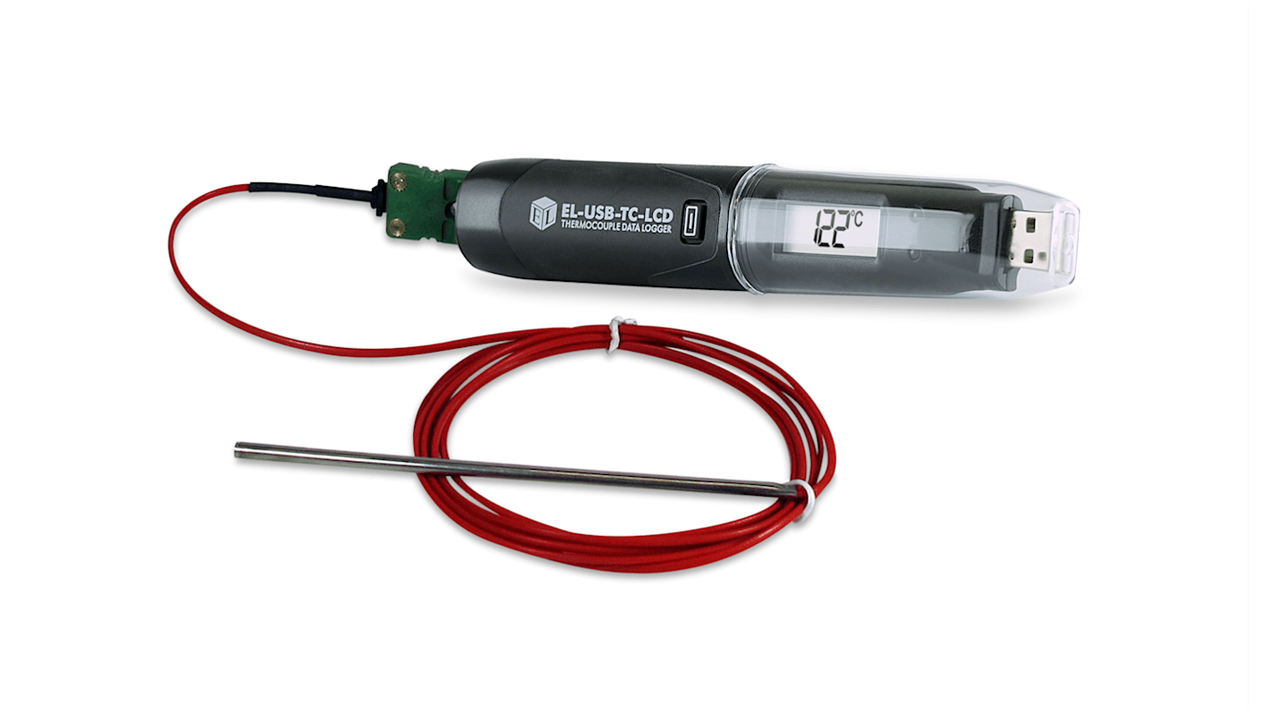 Lascar Adatnaplózó (Hőmérséklet), T, bemeneti csatornák: 1, USB, akku: Lítium-fém akkumulátor, 135 x 24 x 21mm, LCD,