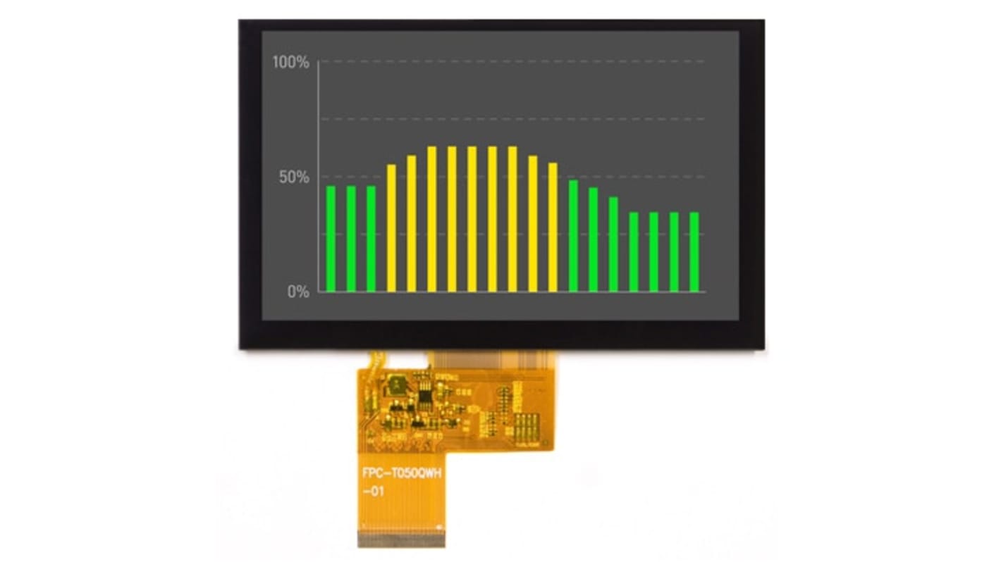 Displaytech Farb-LCD 5Zoll 24-Bit-Parallel-RGB-Digitalschnittstelle, 800 x 480pixels, 108.00x64.80mm LED