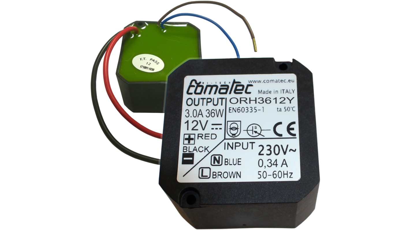 Comatec ORBIT Switched Mode Switching Power Supply, 230V ac ac Input, 12V dc dc Output, 3A Output, 36W