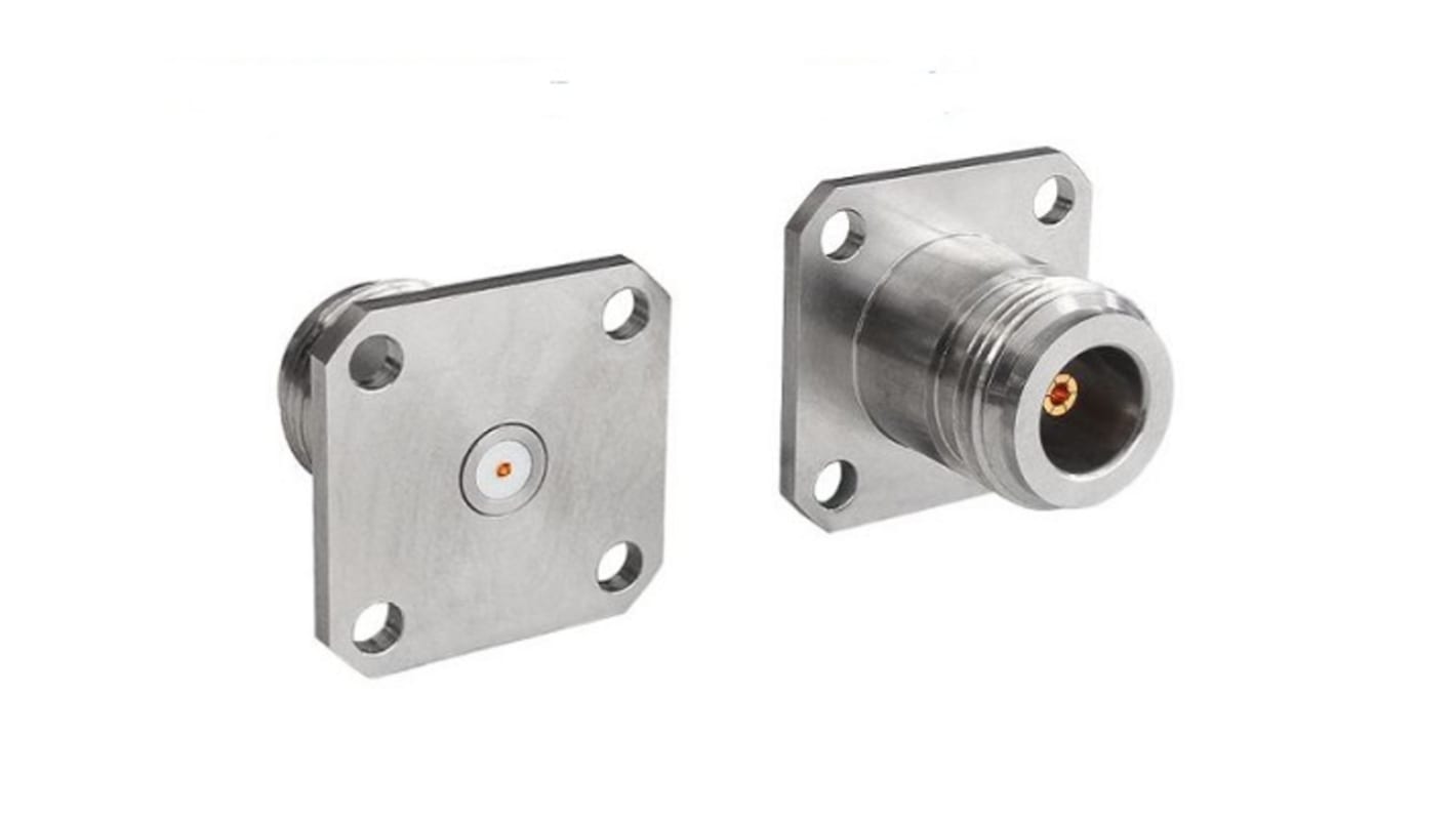 Bulgin, Plug Flange Mount Circular Coaxial Connector, Jack Screw Termination, Straight Body