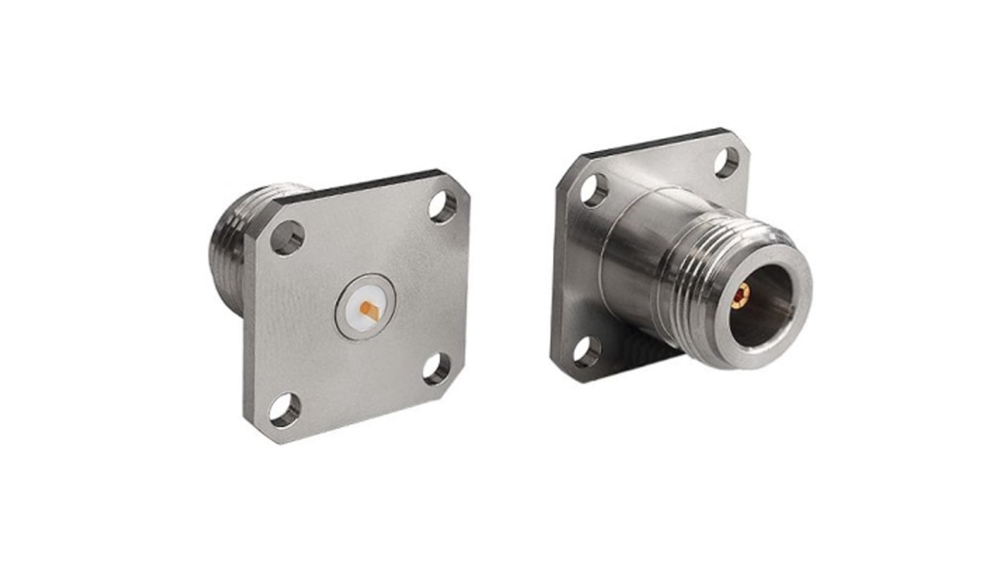 Bulgin, jack Flange Mount Circular Coaxial Connector, Jack Screw Termination, Straight Body