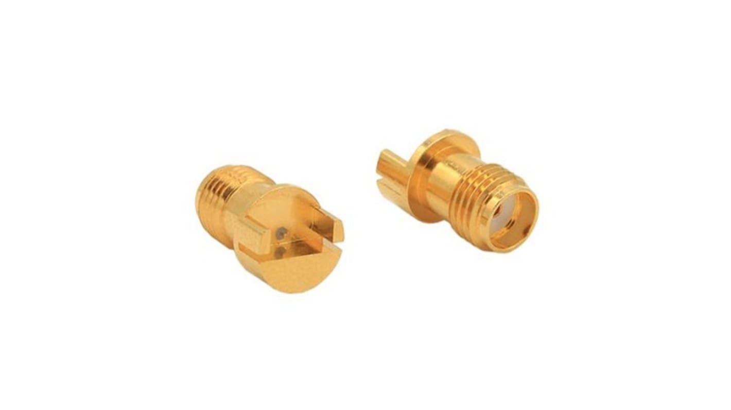 Bulgin, jack PCB Mount Circular Coaxial Connector, Jack Screw Termination, Straight Body