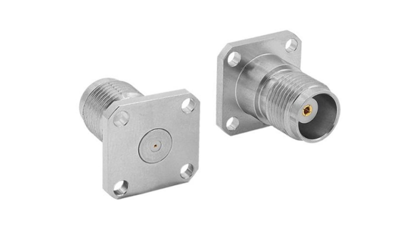 Bulgin, jack Flange Mount Circular Coaxial Connector, Jack Screw Termination, Straight Body