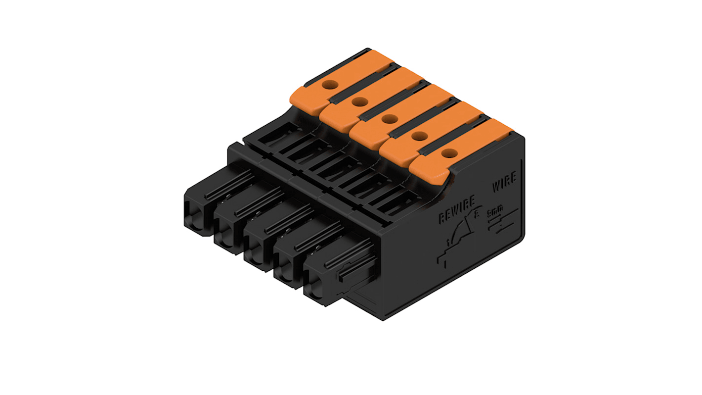 Boîtier pour connecteur CI Femelle, 5 contacts 1 rang , pas 5mm