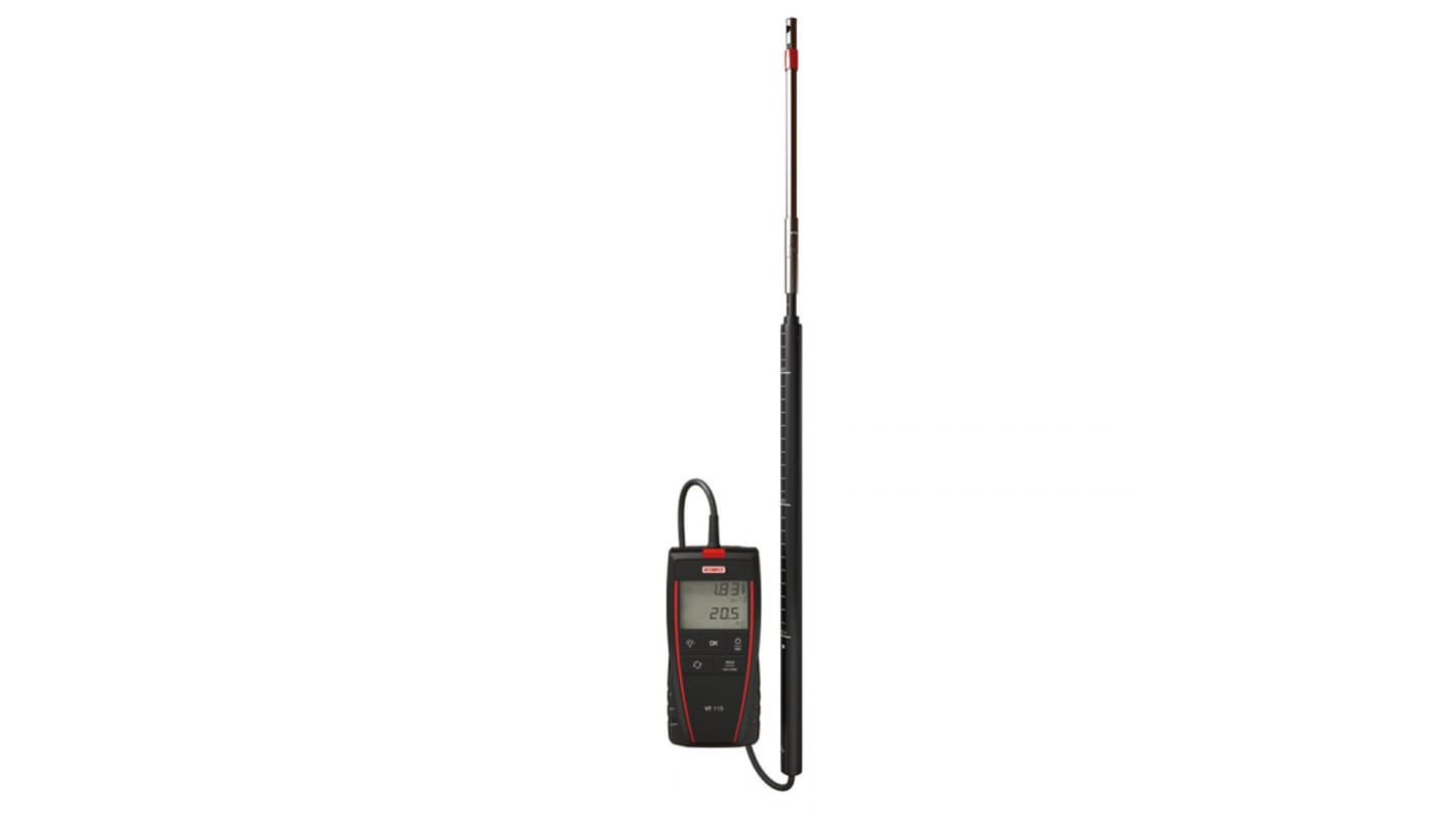 KIMO Anemometer, bis 30m/s, 0.1m/s, Luftstrom, Luftgeschwindigkeit, Typ Hitzedraht, ISO-kalibriert