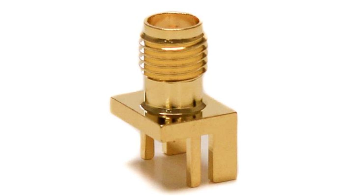 Mueller Electric, jack Edge Mount SMA Connector, 50Ω, Solder Termination, Straight Body