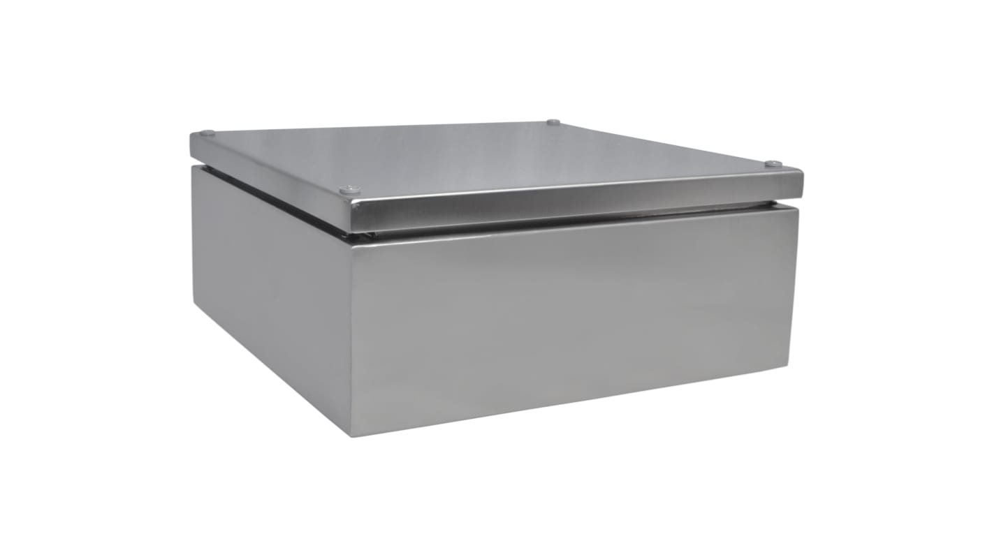 Contenitore con portello Piatta RS PRO in Acciaio inox 300 x 300 x 121mm, col. Acciaio, IP66