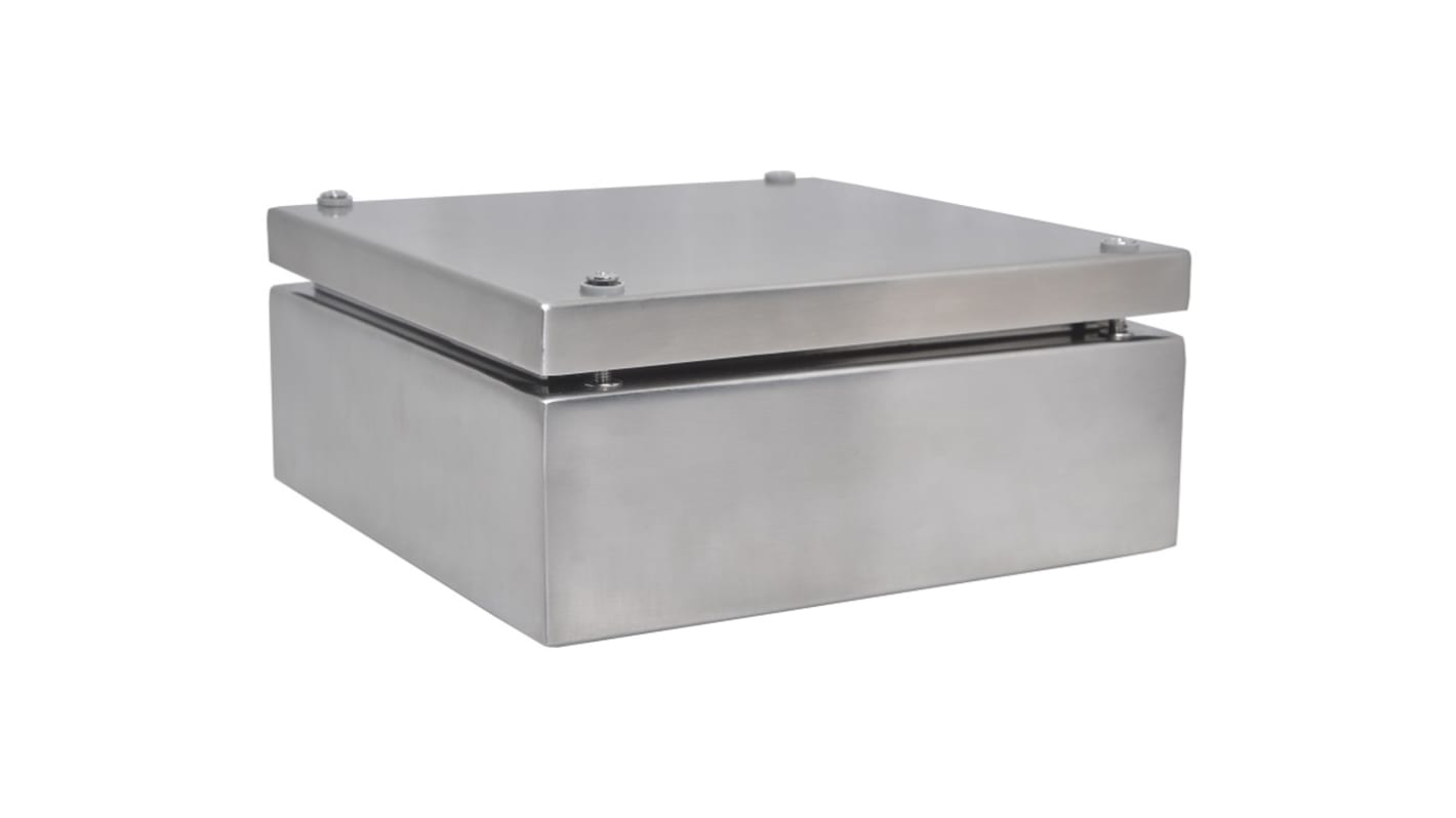 RS PRO 304 Stainless Steel Enclosure, IP66, 200 mm x 200 mm x 81mm RS