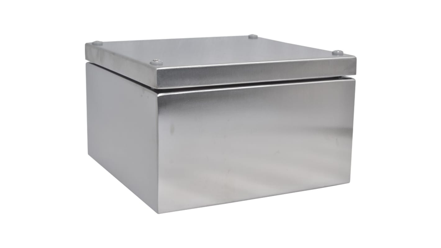 Contenitore con portello Piatta RS PRO in Acciaio inox 200 x 200 x 121mm, col. Acciaio, IP66