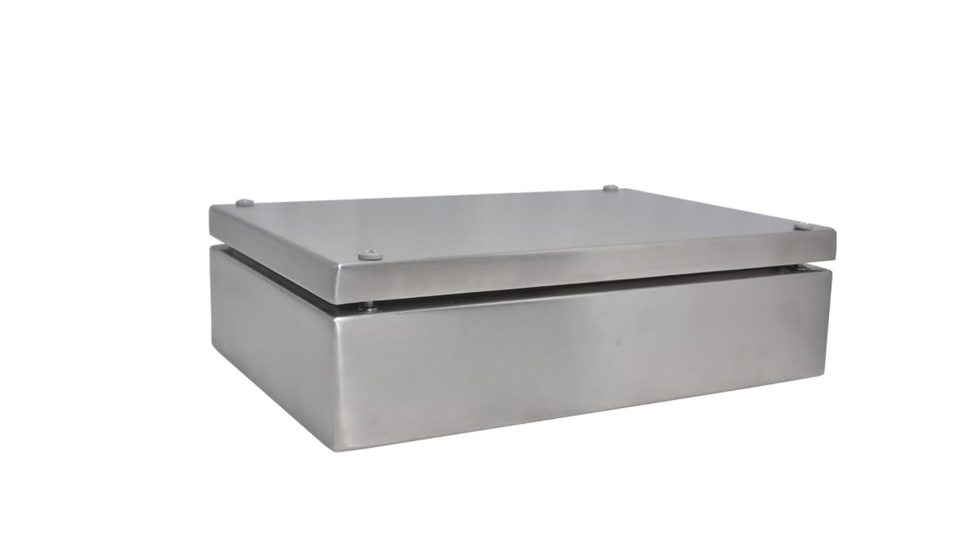 Contenitore con portello Piatta RS PRO in Acciaio inox 300 x 200 x 81mm, col. Acciaio, IP66