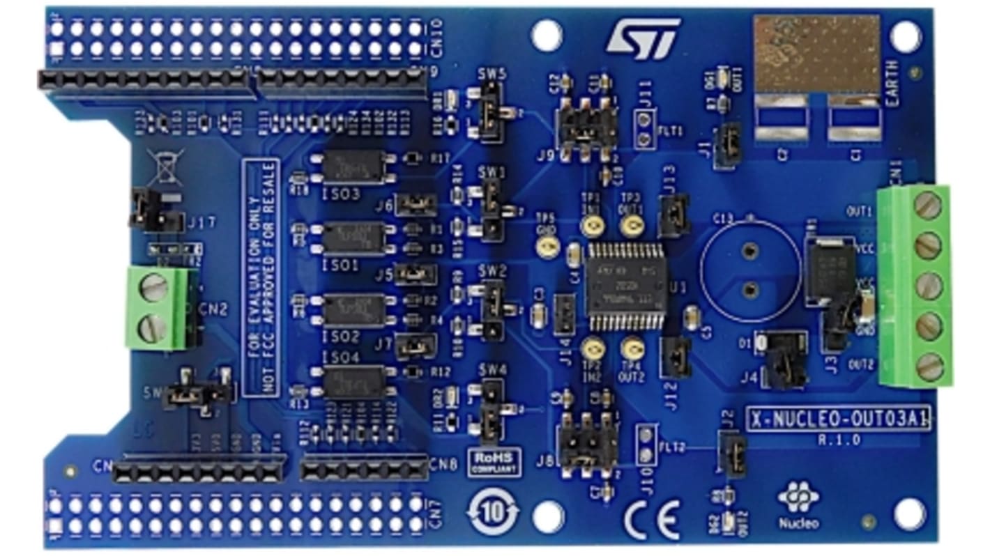 Placa de evaluación STMicroelectronics X-NUCLEO - X-NUCLEO-OUT03A1, para usar con STM32 Nucleo